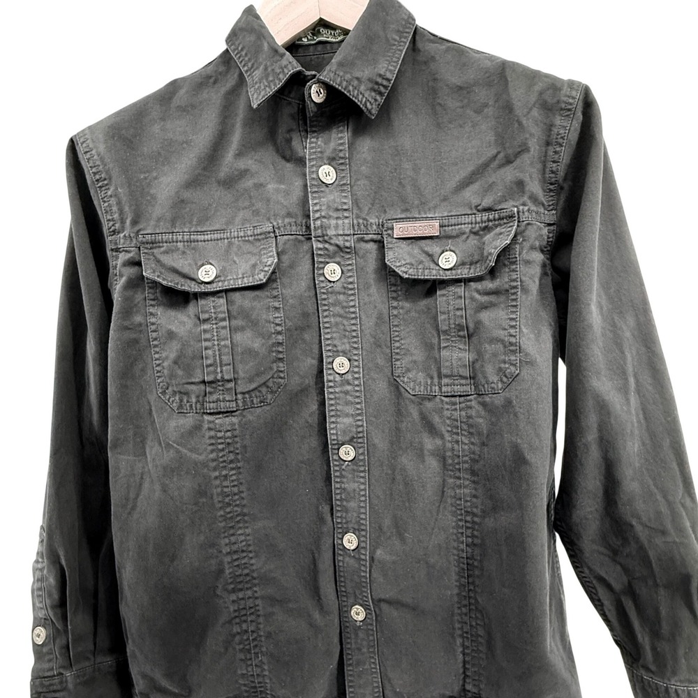 Outdoor Series‎ Fallow Black Long Sleeve Button Up Shirt Size M
